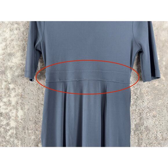 Banana Republic Sz XS Stretch Pleated V Neck Mini Shirt Dress Gray Short Sleeve - Picture 3 of 11